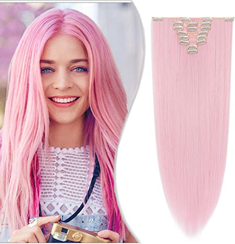 SEGO Extension Clip Capelli Lisci Mossi 65cm # Lilla Chiaro - Posticci per Donna Quickclip Natural Hair di Nuova Tecnologia 140g 8 Fasce Singole