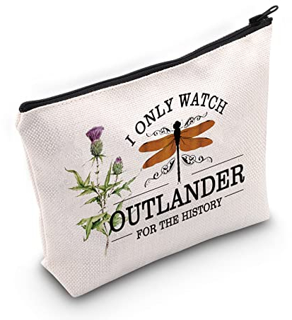 WZMPA Outlander Fans Kosmetiktasche - Inspiriertes Geschenk 'I Only Watch Outlander For The History' - Make-up Reißverschlusstasche für Freunde und Familie