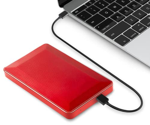 Hard disk esterno portatile da 2,5, 2 TB / 500 GB/120 GB, USB 3.0 Hdd Backup, adatto per PC, desktop, laptop, finestre, Macbook, Xbox One, PS4 (500 GB, rosso)