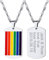Suplight Edelstahl Homosexuell Regenbogen Anhänger Gay & Lesbian Pride LGBT personalisiert Dog Tag mit Halskette 60cm Singapurkette Modeschmuck für Unisex Herren Damen