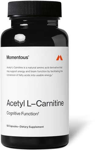 Momentous Acetyl L-Carnitine Supplement - Supports Brain Function & Energy Production - NSF Certified, GMO-Free, Gluten Free, 60 Servings