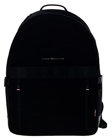 Tommy Hilfiger Herren Rucksack TH Elevated 1985 Backpack Handgepäck, Schwarz (Black), Einheitsgröße