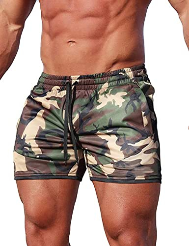 Alienjoy Herren Shorts Sport Hosen Laufshorts Sommer Trainingshose Fitness Training Outdoor Sporthose mit Taschen Schnelltrocknende