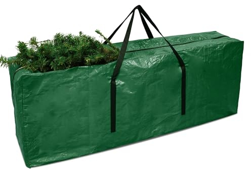 Funshot Weihnachtsbaum Aufbewahrungstasche - Grüner Urlaub groß für bis zu 7.5Ft Baum Lagerung, langlebige verstärkte Tragegriffe, schützende Reißverschluss künstliche wasserdicht Xmas Tree Bag