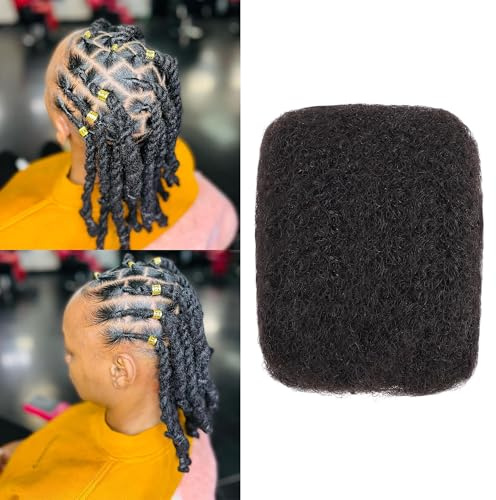 30g Cheveux Naturel Afro Humain pour Locks (8Pouces, Noir Naturel, 1Pack) | Cheveux Humain Afro Kinky Bulk pour Locks Extension, Twist, Braids
