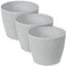 TULMERO Lot de 3 pots de fleurs mats en plastique - Pot décoratif pour grandes plantes - Gris - Diamètre : 22 cm