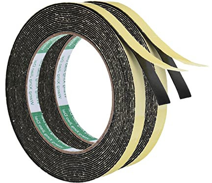 PATIKIL 5m Dichtungsband Selbstklebend, 10mm(B) x 1mm(D) EVA Dichtband für Fenster Türen, Schaumstoff Klebeband, 2 Rollen