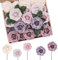 N&T NIETING 50 Stück Rosen Deko Blumen, Fake Rosen mit Stielen, kunstblumen Wie Echt für DIY Hochzeitsfeier, Valentinstag, Muttertag, Babyparty, Zuhause Dekoration, Farbverlauf Lila