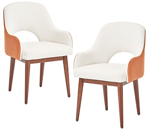 Esszimmerstühle 2er Set, Samt Küchenstuhl, Moderner Sessel Polstersessel mit Massivholzbeinen, Ergonomischer Stuhl für Wohnzimmer/Esszimmer, Beige