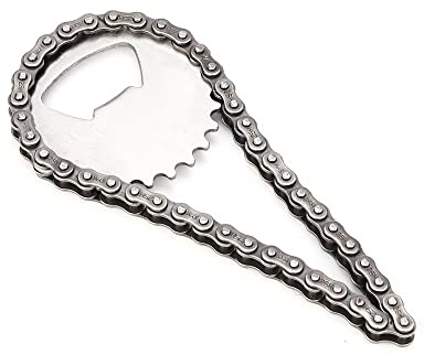 QUINTRA Öffner Fahrradkette Bar Bier Neuheit BBQ Fahrradflasche Getränke Küche, Esszimmer & Bar Fischleder Kaufen (Silver, One Size)
