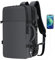 TAN.TOMI Handgepäck Rucksack, Reiserucksack Mit Laptopfach, Herren Damen Erweiterbar Backpacks Wasserdicht Diebstahlsicher Carry on Kabinenrucksack für Weekender(Dunkelgrau)
