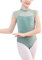 Happy Cherry Ballettanzug Mädchen Ballett Trikot Kurzarm Kinder Baumwolle Ballettkleidung Tanzbody Teen Turnanzug Gymnastikanzug mit Spitze Grün 5-6 Jahre