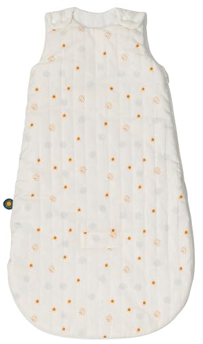 Nattou Babyschlafsack für Herbst und Winter, Aus Baumwollpopeline und Baumwolljersey, TOG 2, Ca. 70 cm, 0-6 Monate, Felix und Leo, Weiß