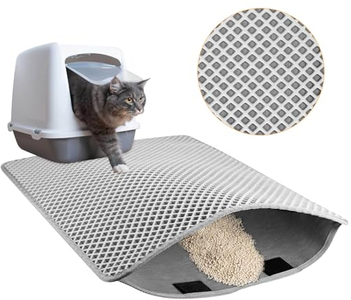 Katzenklo Matte, 46×60cm Waben Design Katzenstreu Matte, Wasserdichte Doppelte Matte Katzenklo, Katzenklo Vorleger, Katzenmatte Katzenklo, Katzenstreu Unterlege, Cat Litter Mat, Matte Katzentoilette