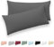 Twinzen® Kissenbezug 50x80 (2er-Set) - 100% Jersey Baumwolle 150 GSM Kissenbezüge - Anthrazit - Für Kissenbezüge 50x80 cm - Kissenhülle - Kissenbezug mit Reißverschluss - Oeko-Tex Zertifiziert