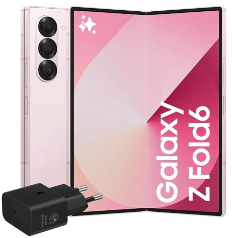 Samsung Galaxy Z Fold6 Smartphone AI pieghevole, Caricatore Incluso, RAM 12GB, 512GB, Dual SIM, Display 6,3/7,6 Dynamic AMOLED 2X, Batteria a lunga durata, Pink 2024 [Versione italiana]
