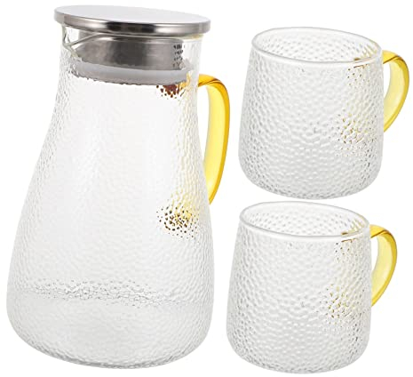 Cabilock Hervidor De Agua Martillado Jarra De Agua Fría Garrafa Grifo Diseño Elegante