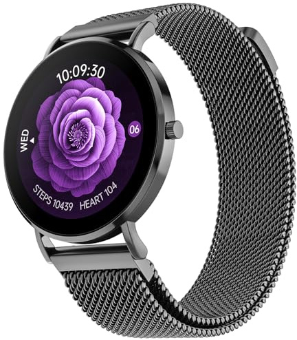 Noise Diva 2–Modische Smartwatch für Damen– Elegantes Zifferblatt, 36 mm AMOLED-Display, bequeme Passform, verbesserter Zyklus-Tracker für Frauen, Bluetooth-Anrufe, Schlaf-Tracking, KI-Sprachassistent