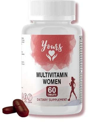 Yours Multivitamin Women, Premium Multivitamin, Vitamin D3, Vitamin A, C, Iron and Biotin. with Essential Nutrients and Minerals. Boosts Immunity and Energy. Support Hair and Nails Growth.