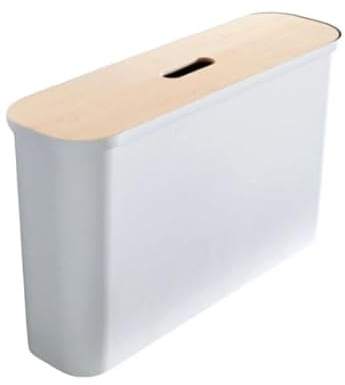 Orthex Schmale Aufbewahrungsbank rechteckige Aufbewahrungsbox aus Kunststoff mit Klappdeckel 42 x 72 x 21,5 cm 46 Liter Weiß stoßfest