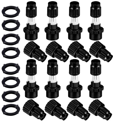 Dhieong 8 Sets erweiterbares Gartenschlauch-Reparaturset, Kunststoff-Flexschlauch-Reparaturset, Schlauch-weiblich, männliche Anschlüsse, Reparatur-Anschlüsse reparieren ½, und ¾ erweiterbare Schläuche