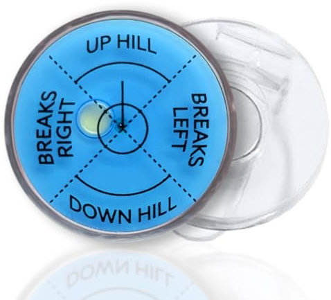 Golf Green Reader Level Ball Marker with High Precision Putting Green Reading Aid | Level Head Golf Marker With Bubble Level | True Aim Ball Marker Golf Accessories for Men (Red) (Blue)