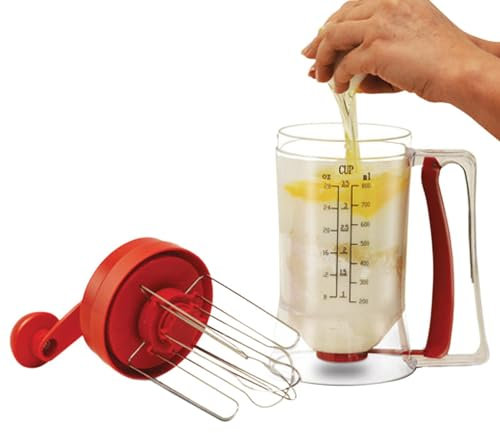 Pancake Batter Mixer and Dispenser - 900ml Pancake Mix Dispenser with Stirring Function | Pancake & Cupcake Batter Dispenser | Batter Separator for Pancake, Cupcake, Baking Tools
