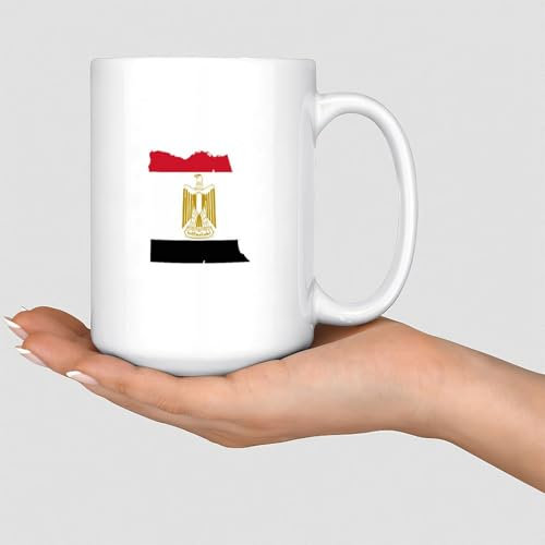 Divertidas tazas de café de Egipto, tazas de té y café con bandera nacional, tazas de cerámica, regalos para mujeres, marido, familia, barista, 15 onzas, color blanco