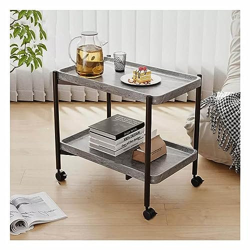 Barwagen für Zuhause, Getränke-Servierwagen für Wohnzimmer, rustikale Küche, Esswagen mit Rädern, Snack, Auto, bewegliches Sofa, Beistelltisch für Zuhause, Küche und Wohnzimmer (Farbe: Grau, Größe: 60