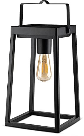 Brendz Solarlaterne, IP44 Wasserdicht, LED Laterne Solarenergie mit 3 Lichtmodi, Akku Wiederaufladbar über USB-C, Gartendekoration, Solarbetriebene Tischlampe für Outdoor, Tampa