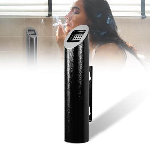 Wall Mounted Smoking Bin Outdoor, Cigarette Bin, Heavy Duty Steel Wall Mounted Ashtray Outdoor, for Public Areas, Pubs, Restaurants, Clubs, Courtyard, Black