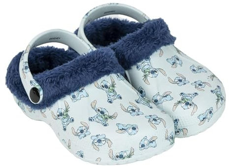 CERDÁ LIFE'S LITTLE MOMENTS / Zapatillas de Casa Zueco Borreguillo Stitch-Cómodas y Antideslizantes con Forro Suave para Fans de Disney Talla 32/33
