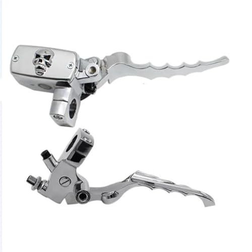 RWITWKPK Palanca Embrague Freno Motocicleta For Bomba Freno Hidráulica Delantera 22/25mm, Cilindro Maestro, Palanca Freno Disco Izquierda Derecha, Interruptor Freno M10 Freno cromada(25MM)