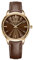 BURKER Damenuhr Emily, Runder Damen Armbanduhr Lederarmband Edelstahl Analog Quarz 3-ATM Wasserdicht - 36 mm - Gold Braun/Braun Leder