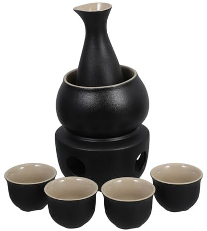 Japanisches Sake Set 1 Satz Keramikflasche mit Bechern und Warmhalteplatte