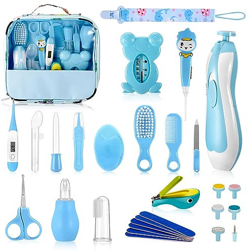 ZONJIE Kit de Aseo para Bebés, 28 Piezas Accesorios para Cuidado de Salud del Recién Nacido, Juego Portátil para Cuidado de Salud del Bebé con Cepillo para Cabello