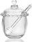 Glass Honey Pot, with Dipper and Lid, Glass Honey Jar with Dispenser, Honey Jar for Storing and Dispensing Honey For Home Kitchen - 240 ml (1, A)