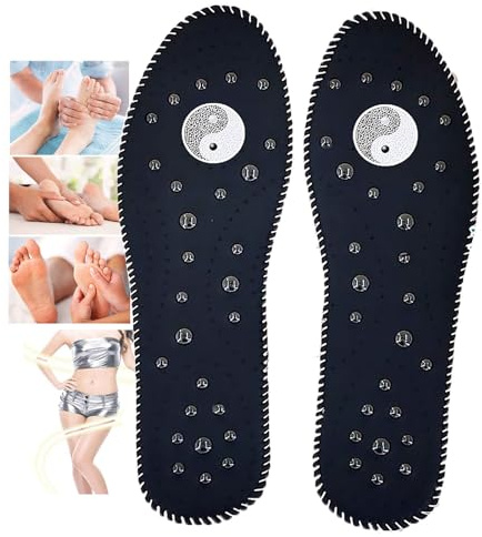 Massage Magnetische Einlegesohle Zum Abnehmen,Schuheinlagen Abnehmen Reflexzonen Orthopädische Sohlen Insoles Atmungsaktiv Fördern Durchblutung-Ermüdung Entlasten Für Herren Dam(Size:37,Color:Schwarz)
