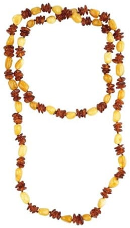 Bernstein Kette Halskette braun gelb aus dem Baltikum 70cm