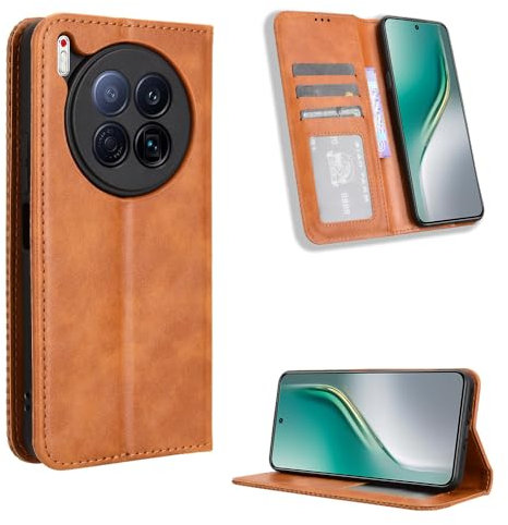 Tecno Camon 40 Premier 5G Coque [Étui Portefeuille] [Fonction Support] [Slots pour Cartes] [Couverture à Rabat Magnétique] Compatible avec Le Smartphone Tecno Camon 40 Premier 5G(Marron)