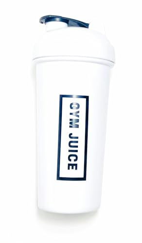 Gym juice protein shaker bottle pre workout water bottle with filter Blender with screw lid flip cap 700 ml white BPA free