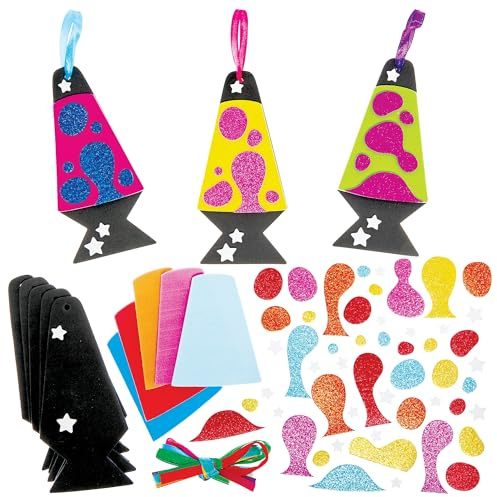 Baker Ross FN572 Lava-Lampe-Mix & Match-Dekorationssets – 8er-Pack, Schaumstoff-Bastelsets für Kinder