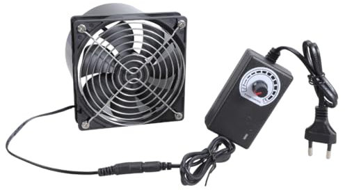 Ventilateur Axial 3000 tr/min 120×120MM DC Extracteur Ventilateur Extracteur d'air avec Adaptateur AC/DC, Contrôleur de Vitesse, pour laser 3D, Cabine de Pulvérisation (Prise UE (AC100-240V))