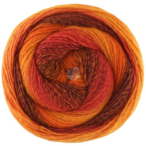 LANA GROSSA Gomitolo Versione | Dochtgarn mit Farbverlauf | Handstrickgarn aus 60% Schurwolle & 40% Polyacryl | 200g Wolle zum Stricken & Häkeln | 700m GarnFB 457