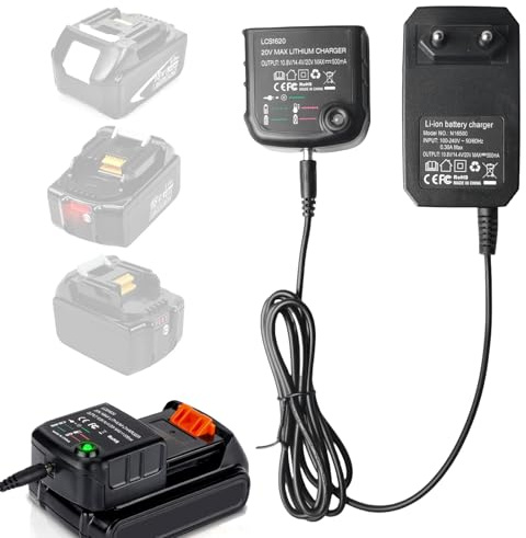 18V/20V Chargeur Lithium, Chargeur Compatible pour Black & Decker Batterie Lithium - BL2018 BL2018-XJ BL1518 LBXR20-OPE LBXR20 LB20 LBX20 LBX4020 LB2X4020 LBXR2020-OPE BL1514 LBXR166