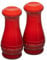 Le Creuset Salt and Pepper Shakers, Ceramics, Red