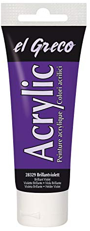 KREUL 28329 - El Greco Acrylic, 75 ml Tube in brillantviolett, hochpigmentierte, glänzende Acrylfarbe in Studienqualität, buttrig vermalbar, für pastose Malerei
