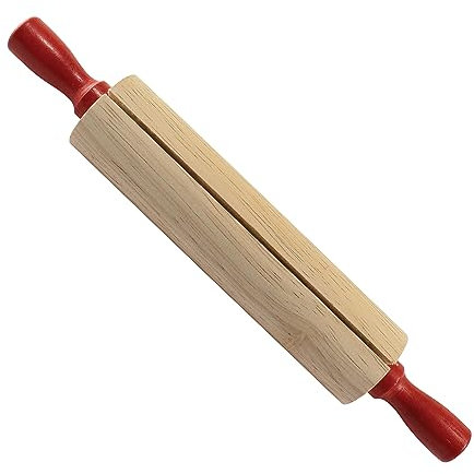 CybrTrayd Rolling Pin Recipe Card Holder, Wood