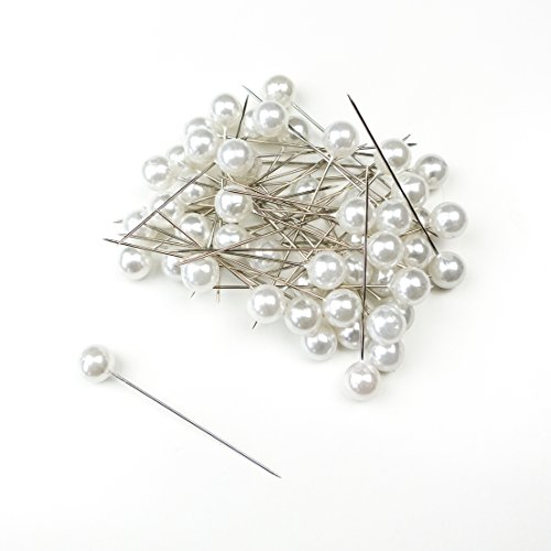 Perlen-Nadeln Deko-Nadeln Perle WEISS 10mm 50 Stück HOCHZEIT