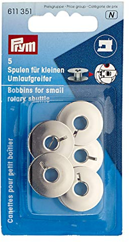 Prym 611351 Nähmaschinenspulen, Stahl, Kleiner Umlaufgreifer 21,2mm, Metall, Silber, 21,2 mm